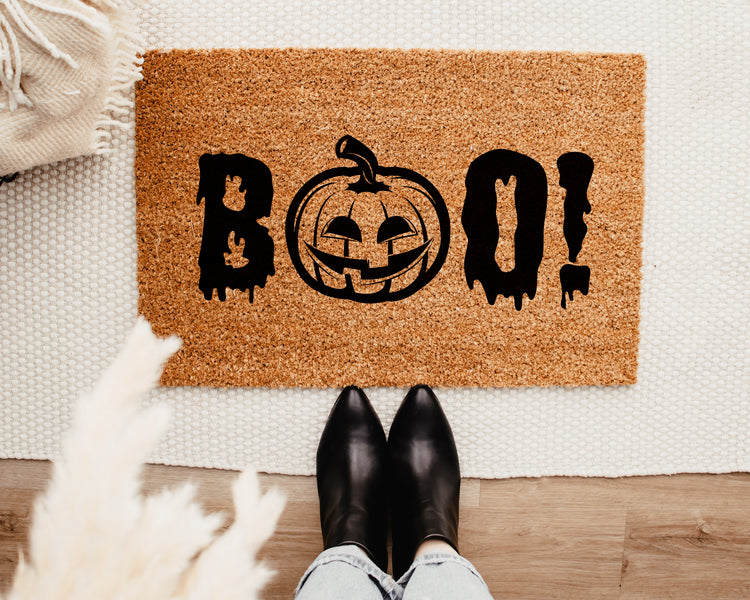 Boo Pumpkin Doormat