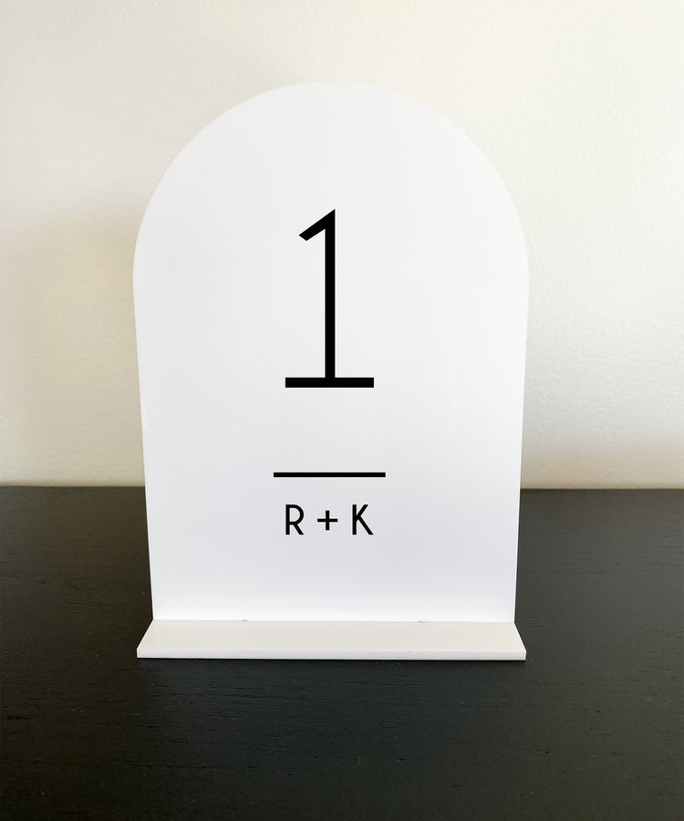 Acrylic Personalized Wedding Table Number Sign