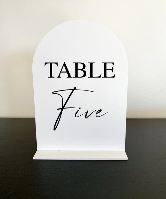 Acrylic Wedding Table Number Sign