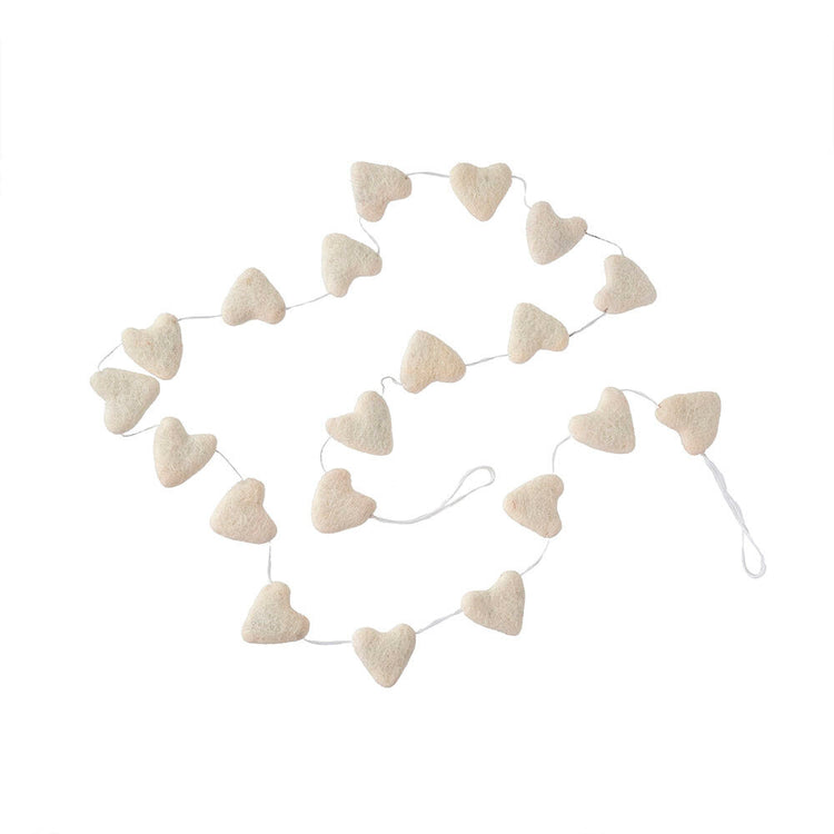 Heart Garland, White