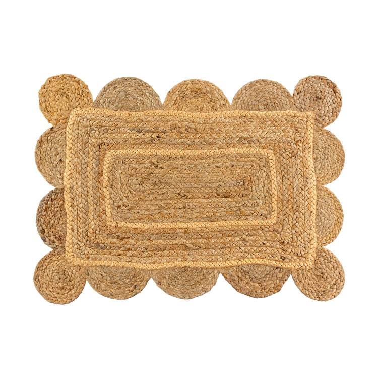 Scalloped Jute Rug, Honey, 2'x3'