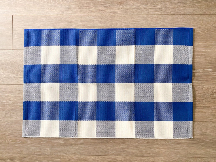 Buffalo Plaid Mat Blue and White
