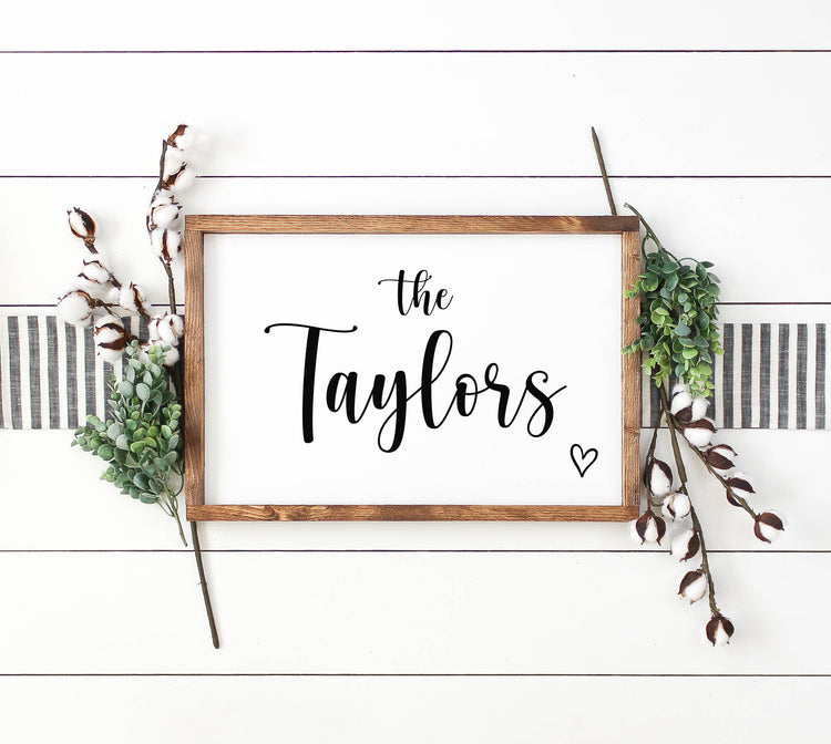 Family Name Wood Sign