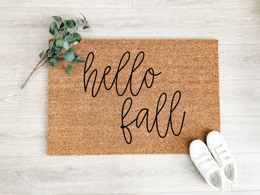 Hello Fall Script Doormat