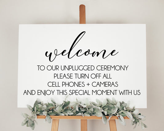 Acrylic Wedding Unplugged Ceremony Sign