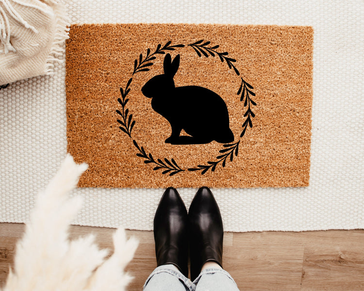 Bunny Wreath Doormat